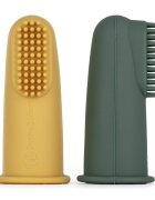 Petite&Mars Set 2 periute de dinti PetiteMars pentru deget cu peri moi silicon galbenverde