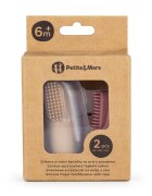Petite&Mars Set 2 periute de dinti PetiteMars pentru deget cu peri moi silicon rozbej