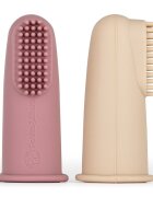 Petite&Mars Set 2 periute de dinti PetiteMars pentru deget cu peri moi silicon rozbej