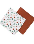 Petite&Mars Set 2 scutece PetiteMars Celestial Planets Misty din muselina de bambus hipoalergenice 120x120 cm