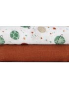 Petite&Mars Set 2 scutece PetiteMars Celestial Planets Misty din muselina de bambus hipoalergenice 120x120 cm