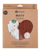 Petite&Mars Set 2 scutece PetiteMars Celestial Planets Misty din muselina de bambus hipoalergenice 120x120 cm