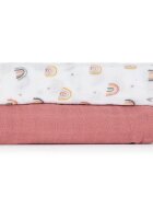 Petite&Mars Set 2 scutece PetiteMars din muselina de bambus Misty Rose Rainbow hipoalergenice 120 x 120 cm multicolor