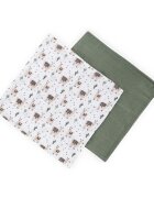 Petite&Mars Set 2 scutece PetiteMars Lama Vibes Misty din muselina de bambus hipoalergenice 120x120 cm