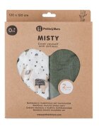 Petite&Mars Set 2 scutece PetiteMars Lama Vibes Misty din muselina de bambus hipoalergenice 120x120 cm