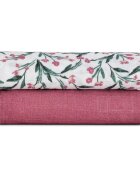 Petite&Mars Set 2 scutece PetiteMars Pink Meadow Misty din muselina de bambus hipoalergenice 120x120 cm