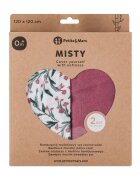 Petite&Mars Set 2 scutece PetiteMars Pink Meadow Misty din muselina de bambus hipoalergenice 120x120 cm