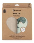 Petite&Mars Set 2 scutece PetiteMars Whale Song Misty din muselina de bambus hipoalergenice 120x120 cm