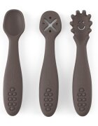 Petite&Mars Set 3 lingurite PetiteMars Bitter Cocoa Maro TakeMatch din silicon pentru supa paste alimente usoare fara BPA 6 luni+