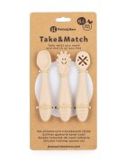 Petite&Mars Set 3 lingurite PetiteMars din silicon bej