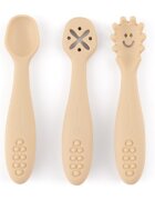 Petite&Mars Set 3 lingurite PetiteMars din silicon bej