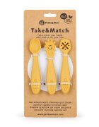 Petite&Mars Set 3 lingurite PetiteMars din silicon galben