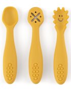 Petite&Mars Set 3 lingurite PetiteMars din silicon galben