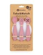 Petite&Mars Set 3 lingurite PetiteMars din silicon roz