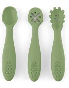 Petite&Mars Set 3 lingurite PetiteMars Sweet Pea Verde TakeMatch din silicon pentru supa paste alimente usoare fara BPA 6 luni+
