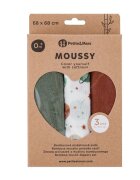 Petite&Mars Set 3 scutece PetiteMars Celestial Planets Moussy din muselina de bambus hipoalergenice 68x68 cm