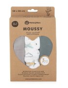 Petite&Mars Set 3 scutece PetiteMars din muselina de bambus Moussy Grey Planes hipoalergenice 68 x 68 cm Multicolor