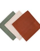 Petite&Mars Set 3 scutece PetiteMars Earth Tones Moussy din muselina de bambus hipoalergenice 68x68 cm