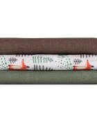 Petite&Mars Set 3 scutece PetiteMars Forest Fox Moussy din muselina de bambus hipoalergenice 68x68 cm