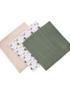 Petite&Mars Set 3 scutece PetiteMars Lama Vibes Moussy din muselina de bambus hipoalergenice 68x68 cm