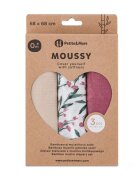 Petite&Mars Set 3 scutece PetiteMars Pink Meadow Moussy din muselina de bambus hipoalergenice 68x68 cm