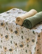 Petite&Mars Set 3 scutece PetiteMars Pink Meadow Moussy din muselina de bambus hipoalergenice 68x68 cm