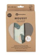 Petite&Mars Set 3 scutece PetiteMars Whale Song Moussy din muselina de bambus hipoalergenice 68x68 cm