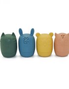 Petite&Mars Set 4 jucarii de baie Amigos din silicon multicolor PetiteMars