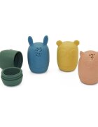 Petite&Mars Set 4 jucarii de baie Amigos din silicon multicolor PetiteMars