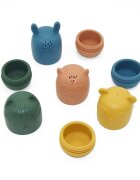 Petite&Mars Set 4 jucarii de baie Amigos din silicon multicolor PetiteMars
