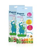 Petite&Mars Set 6 pungi reutilizabile pentru hranire cu elefantei Papoo Albastru