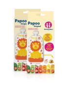Petite&Mars Set 6 pungi reutilizabile pentru hranire cu leuti Papoo Portocaliu