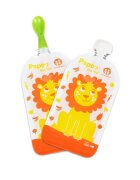 Petite&Mars Set 6 pungi reutilizabile pentru hranire cu leuti Papoo Portocaliu