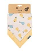 Petite&Mars Set bavete bandana PetiteMars Luke BejOcru 2 bucati bumbac natural reglabila cu capse 3 luni+