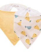 Petite&Mars Set bavete bandana PetiteMars Luke BejOcru 2 bucati bumbac natural reglabila cu capse 3 luni+