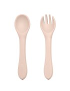 Petite&Mars Set de hranire PetiteMars cu farfurie bol si tacamuri din silicon fara BFA bej