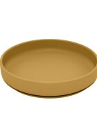 Petite&Mars Set de hranire PetiteMars cu farfurie bol si tacamuri din silicon fara BFA ocru