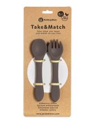 Petite&Mars Set tacamuri din silicon PetiteMars Bitter Cocoa Maro TakeMatch forma ergonomica fara BPA 6 luni+