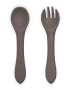 Petite&Mars Set tacamuri din silicon PetiteMars Bitter Cocoa Maro TakeMatch forma ergonomica fara BPA 6 luni+