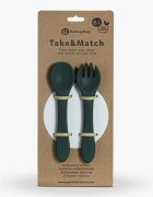 Petite&Mars Set tacamuri din silicon PetiteMars fara BPA TakeMatch 6 luni+ verde inchis