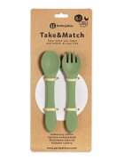 Petite&Mars Set tacamuri din silicon PetiteMars Sweet Pea Verde TakeMatch forma ergonomica fara BPA 6 luni+