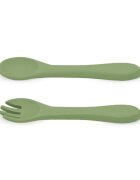 Petite&Mars Set tacamuri din silicon PetiteMars Sweet Pea Verde TakeMatch forma ergonomica fara BPA 6 luni+