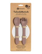 Petite&Mars Set tacamuri din silicon PetiteMars Velvet Latte Maro pudrat TakeMatch forma ergonomica fara BPA 6 luni+
