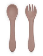 Petite&Mars Set tacamuri din silicon PetiteMars Velvet Latte Maro pudrat TakeMatch forma ergonomica fara BPA 6 luni+