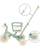 Petite&Mars Tricicleta pentru copii PetiteMars Green Twist Turbo editie limitata 5 in 1 multifunctionala vehicul de impins bicicleta cufara pedale maner de ghidaj