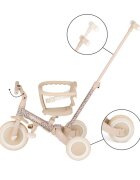 Petite&Mars Tricicleta pentru copii PetiteMars Pink Meadow Turbo editie limitata 5 in 1 multifunctionala vehicul de impins bicicleta cufara pedale maner de ghidaj