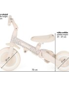 Petite&Mars Tricicleta pentru copii PetiteMars Pink Meadow Turbo editie limitata 5 in 1 multifunctionala vehicul de impins bicicleta cufara pedale maner de ghidaj