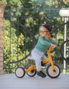 Petite&Mars Tricicleta pentru copii PetiteMars Turbo Albastru 5 in 1 Multifunctionala Vehicul de impins Bicicleta cufara pedale Cu maner de ghidaj Detasabil Roti din cauciuc Pana la 25 kg 1.5-5 ani