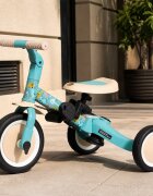 Petite&Mars Tricicleta pentru copii PetiteMars Turbo Dino Park editie limitata 5 in 1 multifunctionala cu maner de ghidaj roti din cauciuc greutate admisa 25 kg 1.5-5 ani