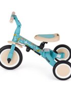 Petite&Mars Tricicleta pentru copii PetiteMars Turbo Dino Park editie limitata 5 in 1 multifunctionala cu maner de ghidaj roti din cauciuc greutate admisa 25 kg 1.5-5 ani